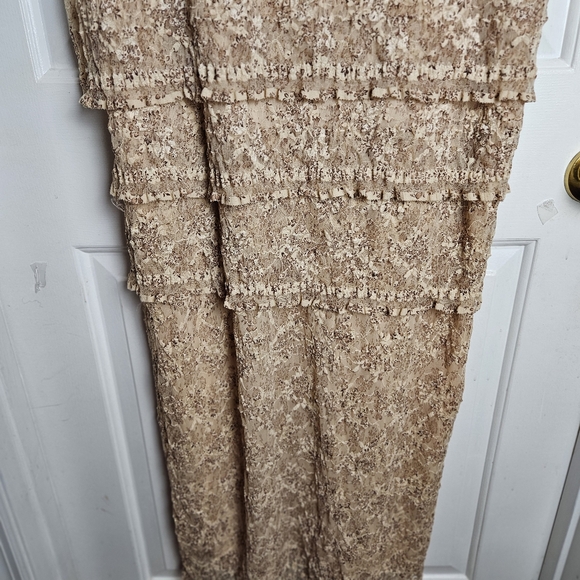 Designs Today's Women Elegant Lace Beige/Gold Dress/Jacket Size XL - Picture 6 of 16